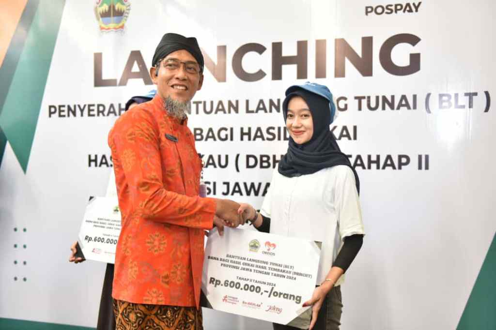 Pemprov Jateng Salurkan Bantuan Dana Bagi Hasil Cukai Hasil Tembakau ke 32 Ribu Pekerja